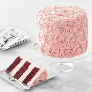Swirl Blush Red Velvet Cake