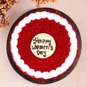 Red Velvet Womens Day Cake - Top View