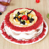 Red Velvet Fruit Cake, Online Cake Delivery