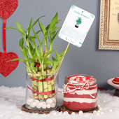 2 Layer Bamboo and Red Velvet Jar Cake Combo
