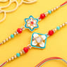 Regal Beaded Floral Rakhi Duo