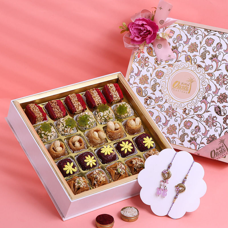 Regal Bhai Bhabhi Rakhis N Assorted Sweets Hamper