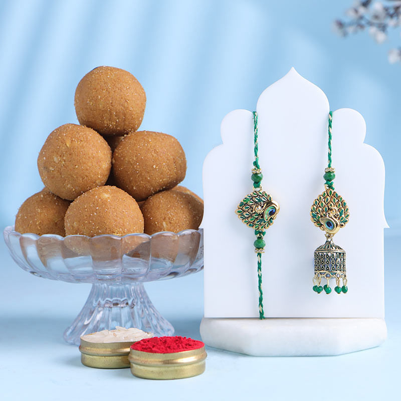 Regal Bhaiya Bhabhi Rakhi With Besan Ladoo-Canada