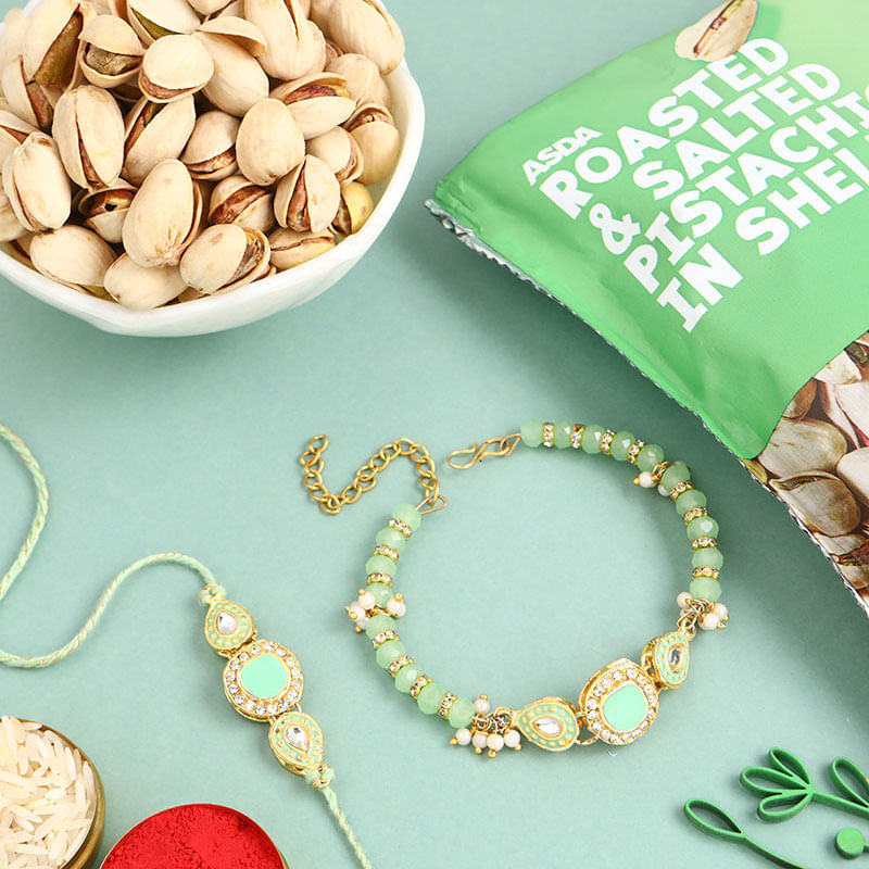 Regal Bhaiya Bhabhi Rakhi With Pistachios