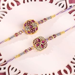 Regal Bloom Rakhi Duo-Overseas
