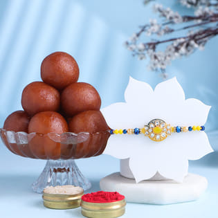 Regal Charm Beaded Rakhi With Gulab Jamun-Australia
