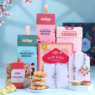 Regal Family Rakhi Set N Sweet Nut Hamper