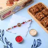 Regal Flower Rakhi With Kaju Dhoda Burfi