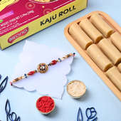 Regal Flower Rakhi With Kaju Roll