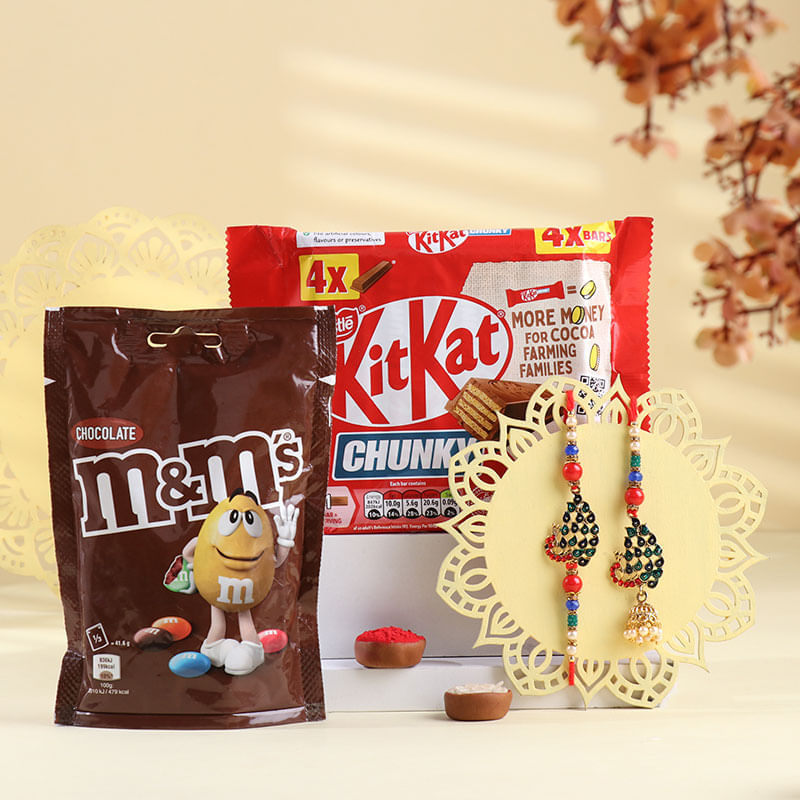 Regal Peacock Bhaiya Bhabhi Rakhi N Chocolates