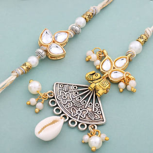 Regal Pearl N Kundan Bhaiya Bhabhi Rakhis