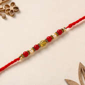 Regal Red N White Beads Rakhi