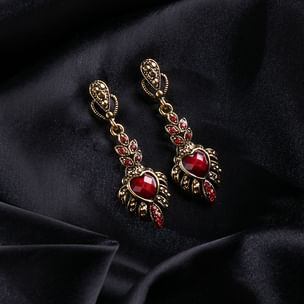 Regal Red Stone Antique Danglers