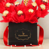 Regal Rocher Bouquet - 16 Ferrero Rochers in Black Floweraura Box