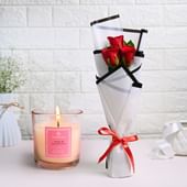 Regal Roses With Calming Scented Candle