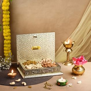 Regal Silver Diwali Dry Fruits Box