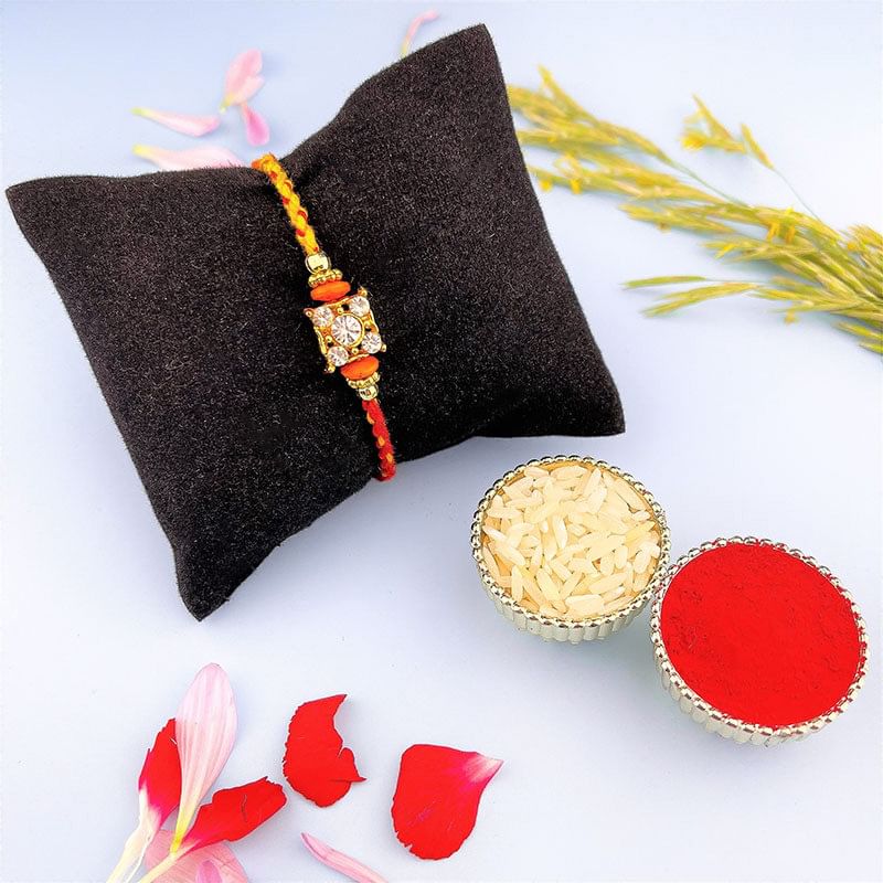 Regal Stone Embellished Mauli Rakhi-Canada