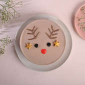 Reindeer Xmas Chocolate Mini Cake - Front View