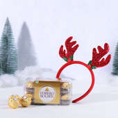 Xmas Reindeer Hairband N Ferrero Rocher Hamper