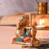 Relaxing Brass Ganesha Idol For Diwali