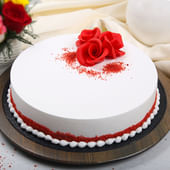 Round Shaped Romantic Red Velvet Cake, Buy Cake Online