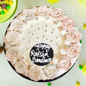 Raksha Bandhan Cream Cake with Rakhi