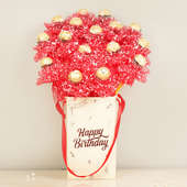 Rocher Birthday Blast Bouquet - 16 Ferrero Rochers in Birthday Chocolate Box