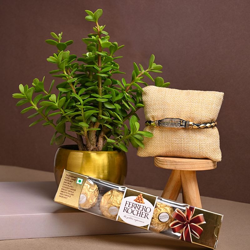 Send Rocher N Jade With Shiva Bracelet Rakhi Online