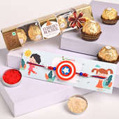 Order Rocher With Captain America Rakhi for Kids