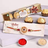 Rocher With Embellished Rakhi- Designer Rakhi with Ferrero Rocher to UK