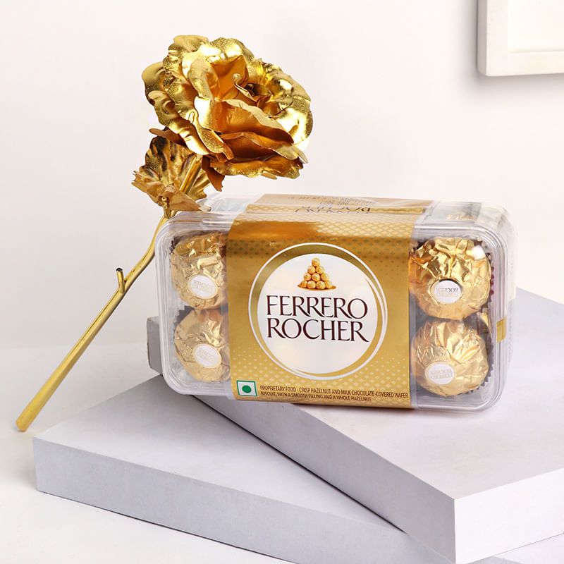 Ferrero Rocher Premium Chocolates with Goldplated Rose