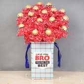 Rochers Bouquet for BRO - 16 Ferrero Rochers in Chocolate Box for Brother