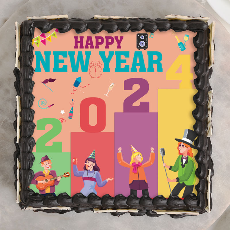 Rock N Roll Happy New Year Cake