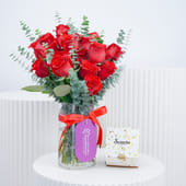 Romance In Roses N Chocolate Combo