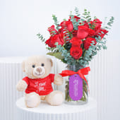 Romance In Roses N Teddy Combo