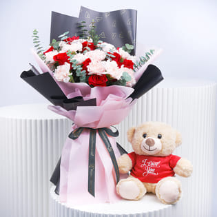 Romance Wrapped In Blooms N Teddy