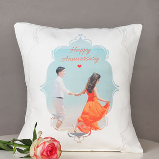 Romantic Anniversary Cushion - 12x12 Personalised Inches Printed Cushion 