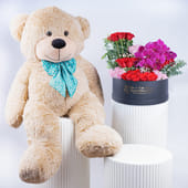 Romantic Blooms With Teddy Bear