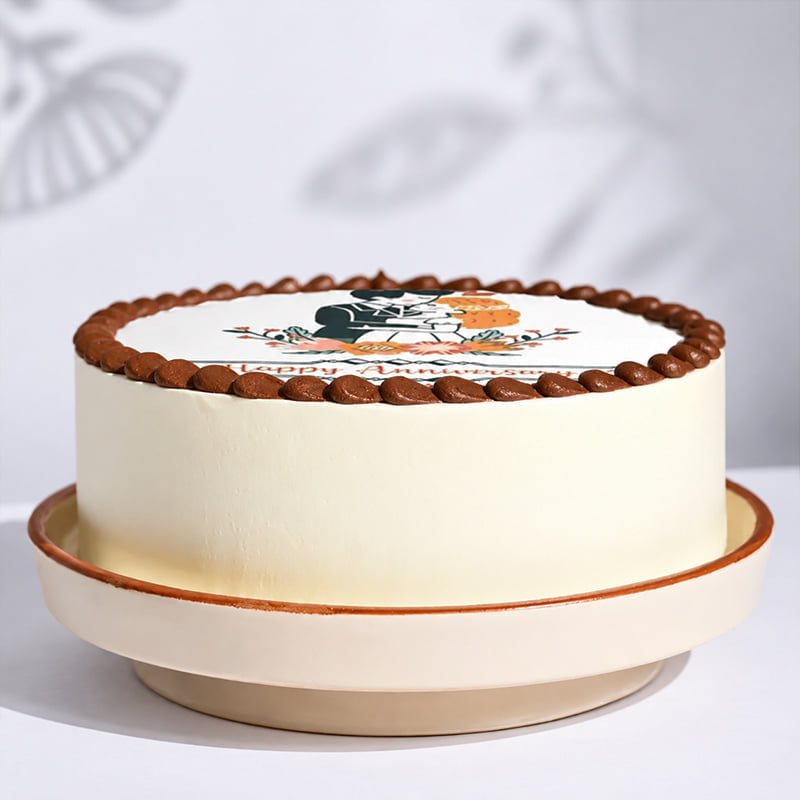 Romantic Couple Anniversary Cake