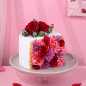 Romantic Floral Chocolate Half Cake