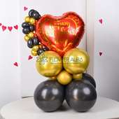 Romantic Gold N Black Balloon Decor