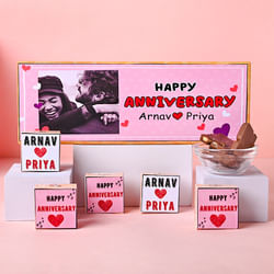 Romantic Personalised Anniversary Gift Box, Customised Chocolates Gift Box