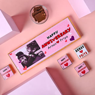 Romantic Personalised Anniversary Gift Box, Customised Chocolates Gift Box
