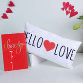 Romantic Pillow With Love Greeting Card