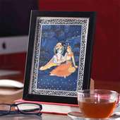 Romantic Radha Krishna Phad Art