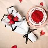 Romantic Rose Trio N Red Velvet Cake