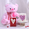 Romantic Teddy N Cake With Love You Card