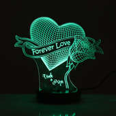 Rose And Heart Forever Love Led Lamp