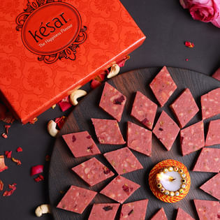Unique Rose Barfi - Diwali Sweet