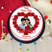 rose day special photo cake